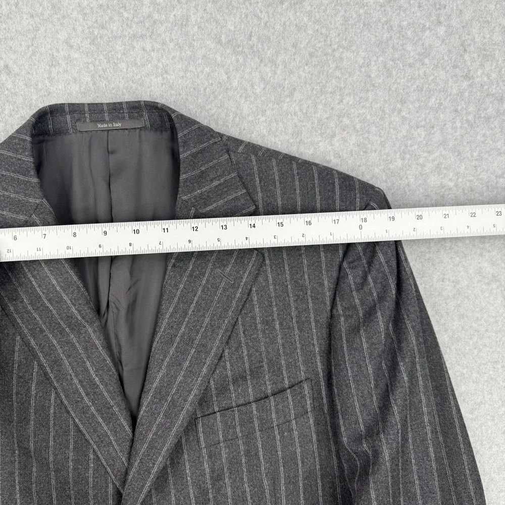 Ermenegildo Zegna Blazer Mens 54R Gray Striped Neiman Marcus Wool Sports‎ Coat